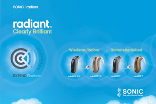 Sonic Radiant Produktfamilie vor blauem Hintergrund